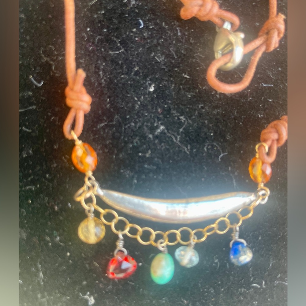 Jes Maharry ‘On the Curve’ Silver and Multi-colored Gemstones Necklace. PRETTY!!